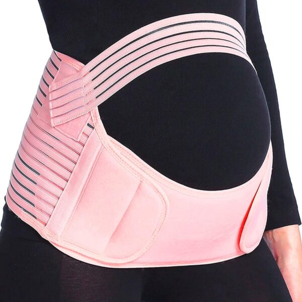 Brace Pregnancy Maternity Belly Waist Support Belly Band Protector Adjustable Maternity Care Recipes for Pregnancy, pink, L - Image 2