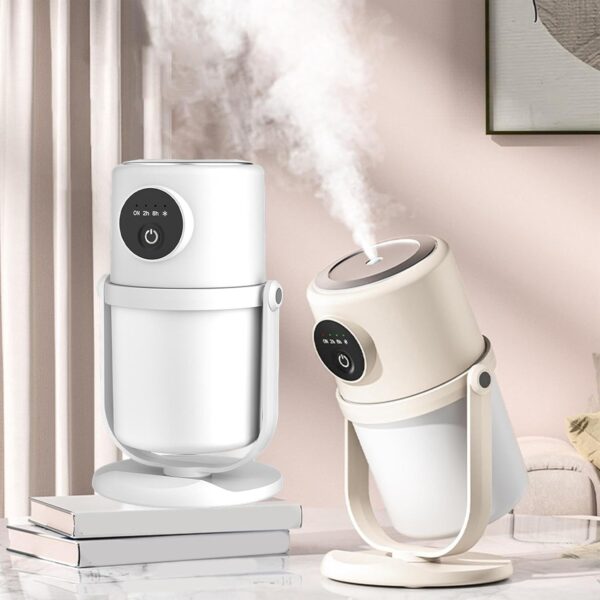 Personal Desktop Mist Diffuser, Small Humidifier, Portable Air Purifier, Super Quiet, USB-Powered Cool Mist, Compact & Lightweight, Ideal For Bedroom, Beige, White - Image 6