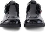 Kickers Girl's Kick T Bar Black School Shoes Uniform - Image 2