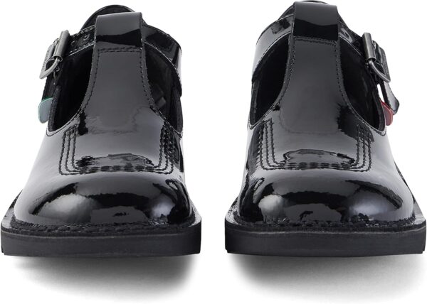 Kickers Girl's Kick T Bar Black School Shoes Uniform - Image 2