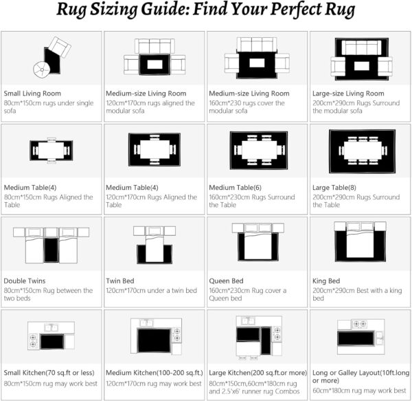 Topfinel Fluffy Rugs for Bedroom, Classic Oriental Design Boho Natural Grey Rugs 200x290 with Faux Wool Short Pile for Children Girls Boys - Image 7