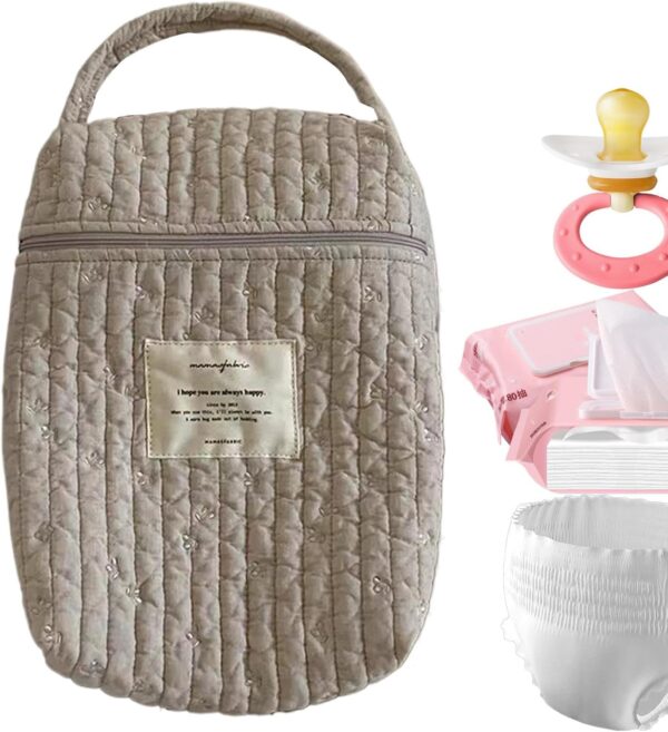 Diaper Bag Organizer, Nursery Diaper Caddy, Quilted Diaper Bag, Soft Diaper Organizer, Multi-Purpose Diaper Bag, Portable Diaper Organizer, Diaper Stacker Caddy, Cotton Diaper Bag, Diaper Bag Stacker, - Image 9