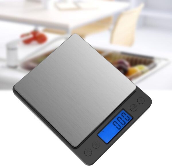 Ascher Electronic Portable Digital Weighing Scale with Back-lit LCD Display 500x0.01g Black - Image 6