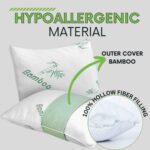 Bedding Home Super Soft Bounce Back Bamboo Pillow Neck & Shoulder support Hypoallergenic & Antibacterial Pillow - Hollow Fibre Filled (2) - Image 3