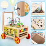 KABENFIS Wooden Activity Cube with wheels for Baby Boys and Girls - Image 6