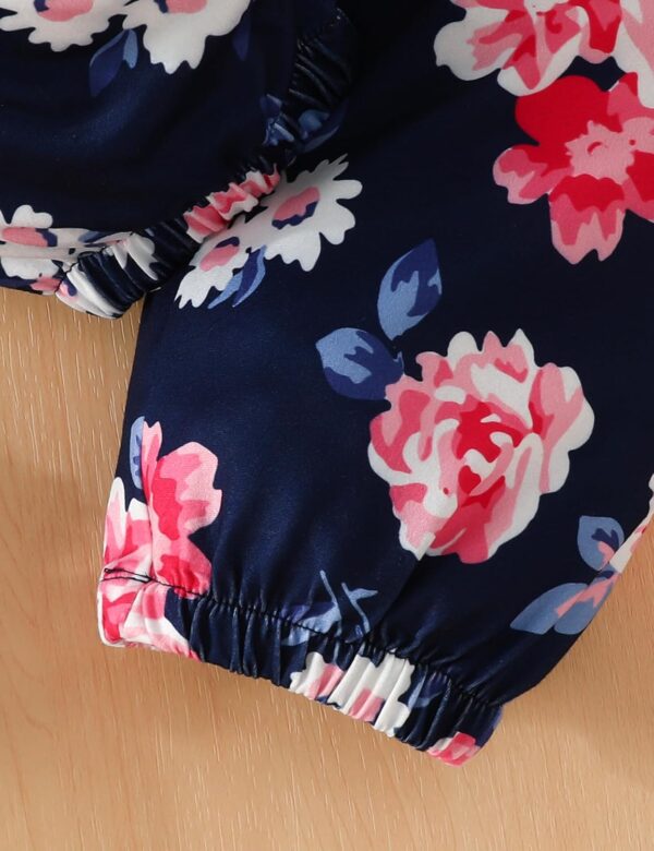 puseky Toddler Baby Girls Clothes Cute Letter Print Long Sleeve Shirt Floral Pant Tracksuit Outfits Set - Image 7