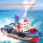 City Fire Boat, Baby Bath Toy, Light Up and Sound Pool Bathtub Toy Boat, Battery Operated Swimming Ship for Boys and Girls - Image 2