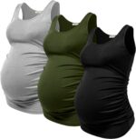 Summer Women's Maternity Tank Top Comfy Sleeveless Maternity Clothes (3 pcs)