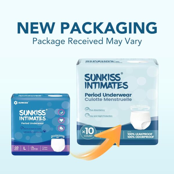SUNKISS INTIMATES Disposable Period Underwear for Women with Heavy Flow, Unscented Postpartum Essentials, White, XLarge, 10 Count - Image 2