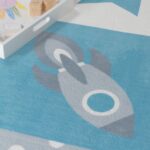 TT Home Nursery Rug Carpet Boy Girl Kids Carpet Baby Hearts Pastel, colour:Grey Beige Blue, Size:80x150 cm - Image 4