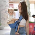 Nuluxi Baby Sling Carrier - Newborn to 36 Months, Blue, Machine Washable Cotton Spandex Blend, Adjustable Shoulder Straps, Front, Back, Hip, Unisex, Children - Image 4