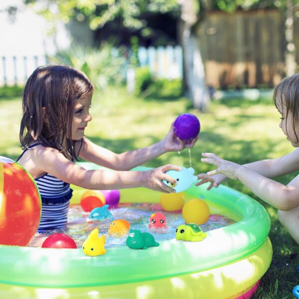 Lemicin Bath Toys Ocean Animal - 9pcs Bath Squirter Toys Floating Rubber Fish Water Toys for Bathtub Tub Water Pool Shower Toys for 1 2 3 4 Year Old Baby kids children - Image 7