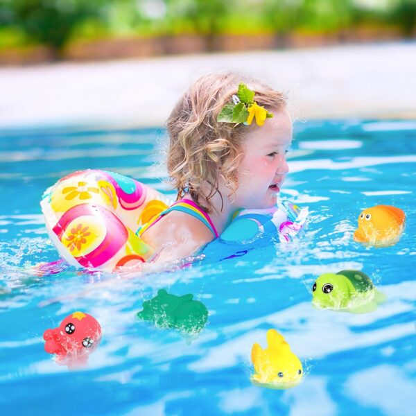 Lemicin Bath Toys Ocean Animal - 9pcs Bath Squirter Toys Floating Rubber Fish Water Toys for Bathtub Tub Water Pool Shower Toys for 1 2 3 4 Year Old Baby kids children - Image 4