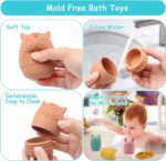 BelleStyle Baby Bath Toys, 7 Pcs Silicone Mold Free Bathtub Toys for Kids, Squeeze Spray Bath Toys Baby Boats Floating Bath Tub Water Toys Sensory Educational Toys for 1 2 3 4 Year Olds Boys Girls - Image 3
