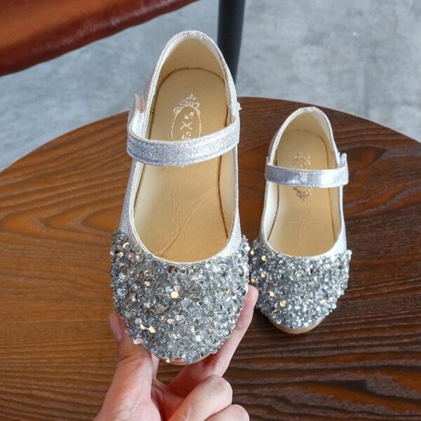 wuayi Kids Toddler Infant Baby Girls Crystal Sequin Leather Single Shoes Party Princess Shoes - Image 3