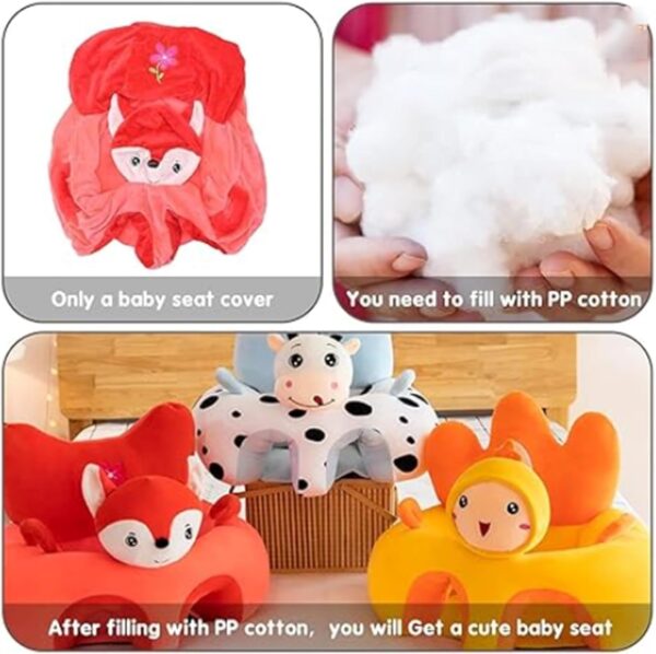 Animal Shaped Baby Sitting Chair Baby Support Sofa Chair Cover Cute Infant Toddler Floor Seat Loungers Sitting Chair for Learning to Sit (Brown Hamster, 40cm*55cm*55cm) - Image 5