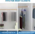 Trouser Hangers, 6 Tier Multi-Functional Rack Space Saving for Hanging Pants, Jeans, Scarf, Trouser, Clothes, No Slip Folding Hangers Closet Organizer for Men and Women, Silver, 2 Pack - Image 6
