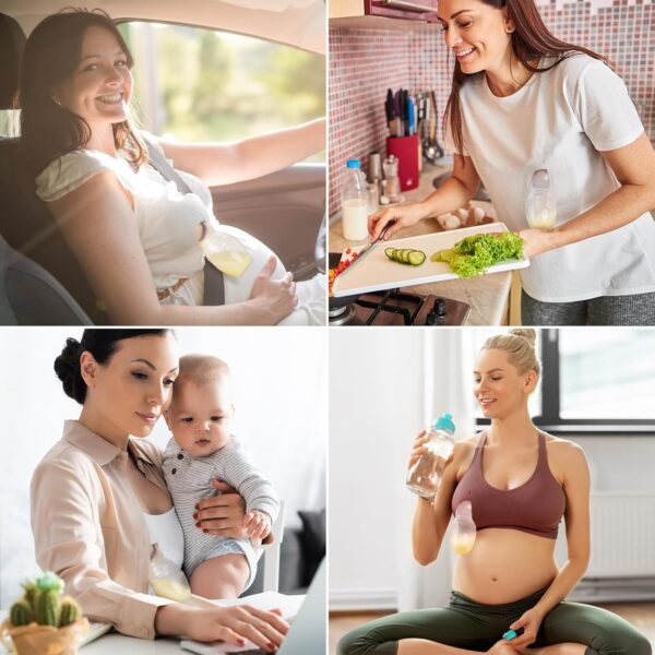 BumbleBee Manual Breast Pump Collector for Breastfeeding with Neck Strap, Cap, Stopper and Storage Bag, Made of Food Grade Silicone 3.04oz/90ml - Image 8