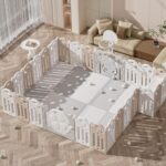 UBRAVOO Large Playpen for Baby and Toddlers, Foldable Baby Playpen Kids Activity Centre Safety Play Yard Home Indoor Outdoor (18-Panel, Grey - Image 4