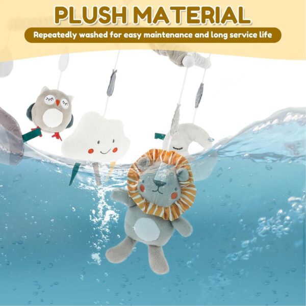 Nursery Crib Mobile, Children Cot Phone, Cradle Mobile with Music, Bedtime Moving with Dolls, 26.77 x 12.99 Inches, Soft Cover Crib for Girls Aged 0-12 Months - Image 4