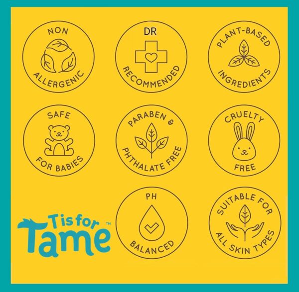 T is for Tame - Hair Taming Cream for Kids, All-Natural for Frizz & Flyaways, Coconut Oil & Jojoba Leave in Cream, Safe for Babies & Toddlers, Not Sticky, Straight or Curly Hair - Image 7