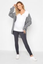 Long Tall Sally - LTS Tall Maternity Charcoal Stretch Leggings - Women's - Image 3