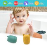 BelleStyle Baby Bath Toys, 7 Pcs Silicone Mold Free Bathtub Toys for Kids, Squeeze Spray Bath Toys Baby Boats Floating Bath Tub Water Toys Sensory Educational Toys for 1 2 3 4 Year Olds Boys Girls - Image 6