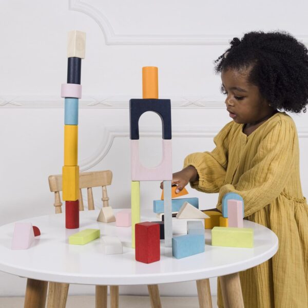 Le Toy Van - Educational Wooden Building Blocks 60 Piece Set Toy | Montessori Style Shape & Colour Development Toy - Suitable For 12 Months + - Image 3