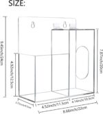 KOEMEHR Acrylic Mask Storage Box & Hand Sanitizer Gel Holder Stand Wall Mount or Countertop, Hygiene Station with 2 Compartment Transparent Box Dispenser for Masks, Gloves, Soap Dispenser - Image 2