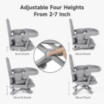 YOLEO High Chair for Toddlers Folding Compact Portable Booster Seat Babies/Kids Chair on Chair for Dining Table Camping (Grey) - Image 6