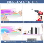 LINYAPRY 4 Packs Iridescent Acrylic Floating Shelves, 15.7 Inch Clear Acrylic Display Shelf Wall Mounted, Invisible Dolls Pop Display Shelves Wall Ledge Bookshelf for Kids Room Bathroom Dorm - Image 5