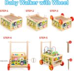 KABENFIS Wooden Activity Cube with wheels for Baby Boys and Girls - Image 3