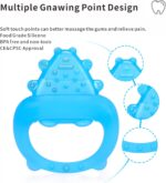 Freezable Baby Teether Toys,Water Fillable Baby Teething Relief,Chill Teether for Babies 0-3-6-12-24 Months, Cools & Massages Sore Gums,No Chill Handle,BPA-Free Silicone Teething Toys Cooling (Blue) - Image 3