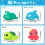Lemicin Bath Toys Ocean Animal - 9pcs Bath Squirter Toys Floating Rubber Fish Water Toys for Bathtub Tub Water Pool Shower Toys for 1 2 3 4 Year Old Baby kids children - Image 6
