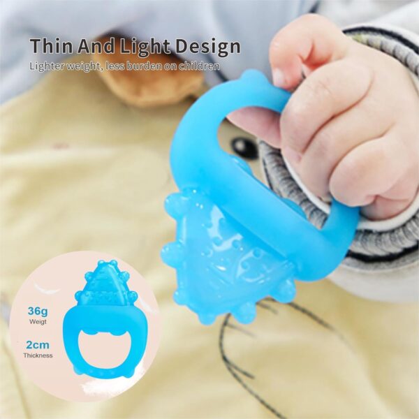 Freezable Baby Teether Toys,Water Fillable Baby Teething Relief,Chill Teether for Babies 0-3-6-12-24 Months, Cools & Massages Sore Gums,No Chill Handle,BPA-Free Silicone Teething Toys Cooling (Blue) - Image 5