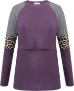 Smallshow Women's Maternity Nursing Top Long Sleeve Breastfeeding Shirt Clothes - Image 3