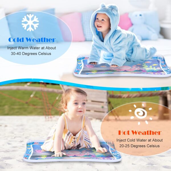 Sarsumir Tummy Time Water Mat, Inflatable Baby Water Mat for Infants & Toddlers, Early Development Activity Water Mat Baby Sensory for 3 6 9 12 Months Girls Boys, 66 x 50 cm, Blue - Image 6