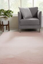 viceroy bedding NATURAL FAUX RABBIT FUR Rug Ultra Soft Plush Extra Large Animal Rugs Living Room Wool Shaggy Fluffy 26mm Thick Pile Height Modern Area Rugs - (Blush Pink, 80cm x 150cm (3ft x 5ft)) - Image 4