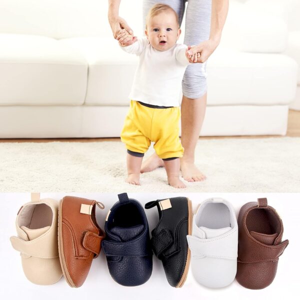 Happy Cherry Baby First Walking Shoes Unisex Infant Toddler Soft Anti Slip Trainer Sneakers Velcro PU Leather Prewalkers Shoes - Image 6