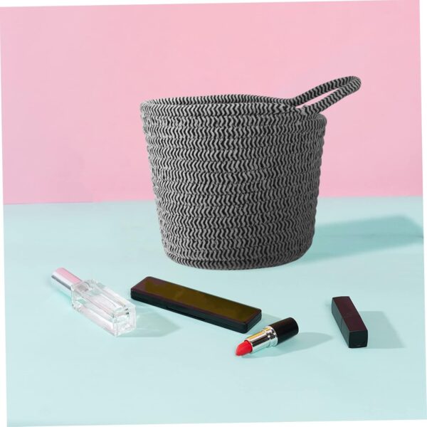 Lurrose 2 Pcs Woven Storage Basket Baby Laundry Basket Laundry Baskets Desk for Kids Nursery Baskets Liners Shelf Baskets Nursery Bins Boxes Decorative Basket Cotton Rope Child Small - Image 6