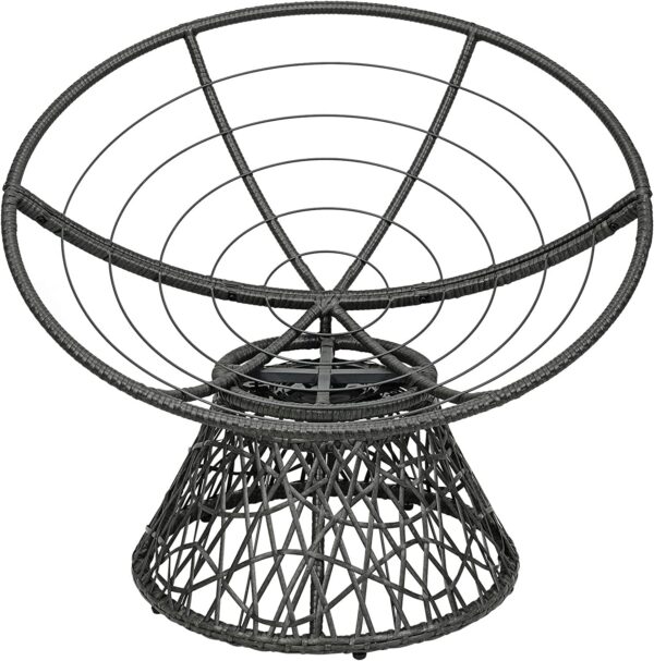 RELAX4LIFE Rattan Papasan Chair, 360 ° Swivel Egg Recliner Chair with Soft Cushion, Indoor Outdoor Rocking Moon Lounger Chair for Living Room Garden Balcony Patio (Red) - Image 7