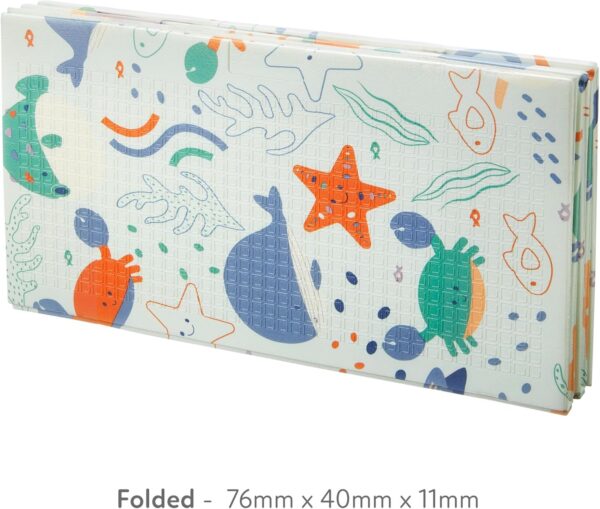 Nuby Foldable Reversible Play Mat - Easy Clean | Reversible | Waterproof | Suitable from Birth (Ocean Friends) - Image 8