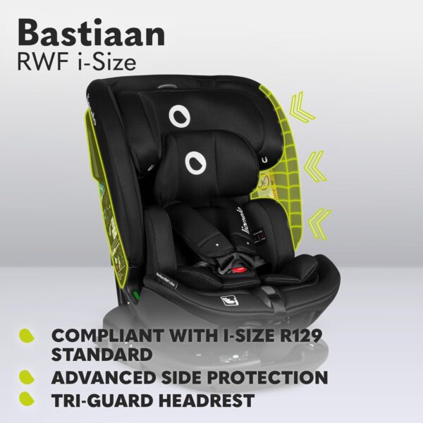 Lionelo Bastiaan RWF i-Size Isofix Car Seat Security & Comfort Ages 0-12 with Advanced i-Size Safety Standards, 360° Swivel, Side Protection, Rear-Facing Option, Adjustable Headrest & Recliner - Image 4