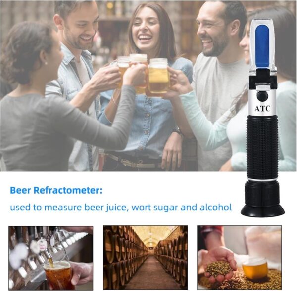Brix Refractometer, Handheld SG 1.000-1 .120 Beer Refractometer 0-32% Brix Reference Temperature 20C Dual Scale with Plastic Retail Box, for Sugar, Food, Fruit, Beverages Honey - Image 9