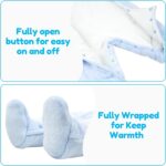 JiAmy Baby Overalls Baby Romper Flannel Winter Romper Playsuit with Feet Hoodie Cartoon Elephant Outfits Blue 0-3 Months - Image 3