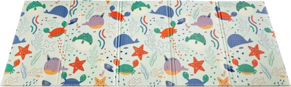 Nuby Foldable Reversible Play Mat - Easy Clean | Reversible | Waterproof | Suitable from Birth (Ocean Friends) - Image 10