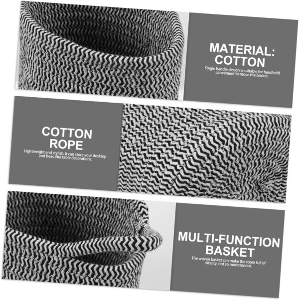 Lurrose 2 Pcs Woven Storage Basket Baby Laundry Basket Laundry Baskets Desk for Kids Nursery Baskets Liners Shelf Baskets Nursery Bins Boxes Decorative Basket Cotton Rope Child Small - Image 4