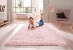 SHAGGY RUG 30MM / 3cm Modern Rugs Living Room Extra Large Small Medium Rectangular Size Soft Touch Thick Pile Living Room Area Rugs Non Shedding (Pink, 60cm x 110cm (2ft x 3.6ft))