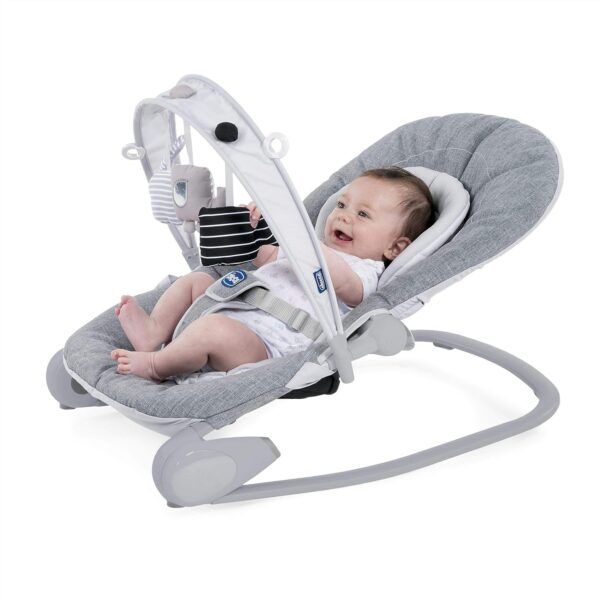Chicco Hoopla Baby Bouncer 2-in-1, Titanium | Birth - 9 kg, Soft and Padded, Foldable and Compact, Converts into Seat for Use to 18 kg - Image 8