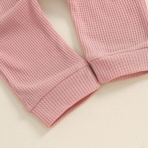 MAHUAOYIXI Toddler Infant Baby Girl Fall Winter Clothes 2Pcs Set Long Sleeve Sweatshirt Pullover Tops Jumper Letter Embroidered Ruffled + Elastic Waist Pants Trousers Outfit Tracksuit - Image 7